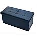 Pouf Contenitore Imbottito Pieghevole In Ecopelle Modello Double Colore Nero - Foto miniatura 1