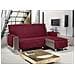 Copridivano Con Penisola Sof&agrave; Cover Trapuntato Antimacchia Double Face 240cm Bordeaux - Foto miniatura 1