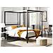 Letto A Baldacchino Metallo Lestards 140 X 200 Cm Nero - Foto miniatura 1