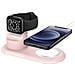 Base Di Ricarica Per Apple Watch E Iphone 2 In 1 Magsafe In Tpu, Rosa - Foto miniatura 3