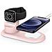 Base Di Ricarica Per Apple Watch E Iphone 2 In 1 Magsafe In Tpu, Rosa - Foto miniatura 1