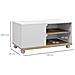 Mobile Tv 42"" Max Con 2 Ripiani Aperti E Anta E Ruote, In Truciolato, 80x45x39.5 Cm, Bianco - Foto miniatura 3