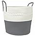 Cestino Portaoggetti Grigio E Bianco 43x38 Cm In Cotone - Foto miniatura 2