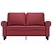 Divano A 2 Posti Rosso Vino 120 Cm In Similpelle - Foto miniatura 3