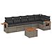 Set Divani Da Giardino 7 Pz Con Cuscini Grigio In Polyrattan - Foto miniatura 2