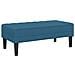 Divano da giardino  con panca e cuscini in velluto blu a forma di L, Divano  a forma di L blu 173x131x67 cm in velluto, Panca  blu 113x57x39 cm in velluto - Foto miniatura 4