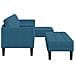 Divano da giardino  con panca e cuscini in velluto blu a forma di L, Divano  a forma di L blu 173x131x67 cm in velluto, Panca  blu 113x57x39 cm in velluto - Foto miniatura 5