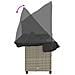 Lettino con Baldacchino e Cuscini Grigio Chiaro in Polyrattan - Foto miniatura 9