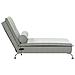 Chaise Longue Massaggi Cuscino a Rullo Grigio Chiaro in Velluto - Foto miniatura 5