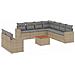 Set Divano da Giardino 10 pz con Cuscini Beige Misto Polyrattan - Foto miniatura 1