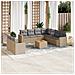 Set Divano da Giardino 10 pz con Cuscini Beige Misto Polyrattan - Foto miniatura 2