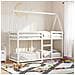 Letto a Castello con Tetto Bianco 80x200 cm Legno Massello Pino - Foto miniatura 2