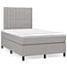 Letto a Molle Materasso e LED Grigio Chiaro 120x190 cm Tessuto - Foto miniatura 2
