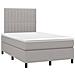 Letto a Molle Materasso e LED Grigio Chiaro 120x190 cm Tessuto - Foto miniatura 3