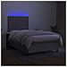 Letto a Molle Materasso e LED Grigio Chiaro 120x190 cm Tessuto - Foto miniatura 4