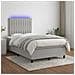 Letto a Molle Materasso e LED Grigio Chiaro 120x190 cm Tessuto - Foto miniatura 5