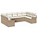 Set Divano da Giardino con cuscino 9 pcs Beige Poly Rattan - Foto miniatura 1