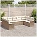 Set Divano da Giardino con cuscino 9 pcs Beige Poly Rattan - Foto miniatura 3