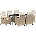 Set da Pranzo per Giardino 7 pcs Beige polyrattan - Foto miniatura 1