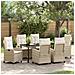 Set da Pranzo per Giardino 7 pcs Beige polyrattan - Foto miniatura 2
