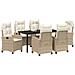 Set da Pranzo per Giardino 7 pcs Beige polyrattan - Foto miniatura 3