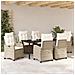 Set da Pranzo per Giardino 7 pcs Beige polyrattan - Foto miniatura 4