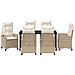 Set da Pranzo per Giardino 7 pcs Beige polyrattan - Foto miniatura 7