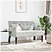 Panca Chesterfield Grigio chiaro 112 x 65.5 x 75 cm Velluto - Foto miniatura 3
