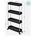 MOBILE NERO SU RUOTE Scaffale mobile 4 ripiani Nero - Foto miniatura 4