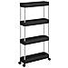 MOBILE NERO SU RUOTE Scaffale mobile 4 ripiani Nero - Foto miniatura 1