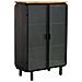 Vetrina In Metallo, Legno E Vetro, 2 Ante, Nero, 72x36x113h Cm - Foto miniatura 1