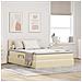 Letto con contenitore e LED con led Crema 140 x 200 cm Tessuto - Foto miniatura 2