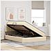 Letto con contenitore e LED con led Crema 140 x 200 cm Tessuto - Foto miniatura 4