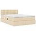Letto con contenitore e LED con led Crema 140 x 200 cm Tessuto - Foto miniatura 6