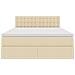 Letto con contenitore e LED con led Crema 140 x 200 cm Tessuto - Foto miniatura 8