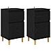 Armadio da Notte con cassetto 2 pcs Rovere Nero 40 x 35 x 70 cm - Foto miniatura 1