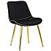 Sedia Paris Nera E Gold In Velluto Con Gambe Dorate - Set 2 Pezzi - Foto miniatura 1
