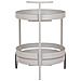 Carrello Bar Beja In Acciaio Grigio 2 Ripiani Rotondi 40x42x61 Cm - Foto miniatura 2