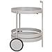Carrello Bar Beja In Acciaio Grigio 2 Ripiani Rotondi 40x42x61 Cm - Foto miniatura 3
