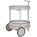 Carrello Bar Beja In Acciaio Grigio 2 Ripiani Rotondi 40x42x61 Cm - Foto miniatura 4