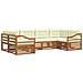 Set divani 6 pcs Naturale e Crema Legno di Acacia Massello - Foto miniatura 1