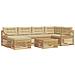 Set di divani da esterno con cuscino 7 pcs Bianco e Beige - Foto miniatura 1