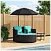 Divano da giardino 8 pz polyrattan Nero e Turchese - Foto miniatura 2