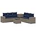 Set di divani 8 pz Grigio e Blu Navy Rattan sintetico e Acciaio - Foto miniatura 1