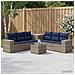 Set di divani 8 pz Grigio e Blu Navy Rattan sintetico e Acciaio - Foto miniatura 10