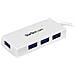 Hub portatile mini USB 3.0 SuperSpeed a 4 porte - Perno e concentratore Ultrabook USB 3.0 con cavo integrato - Bianco - Foto miniatura 2