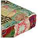 Pouf Patchwork In Cotone Fatto A Mano Quadrato 50x50x12cm Verde - Foto miniatura 2