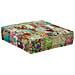 Pouf Patchwork In Cotone Fatto A Mano Quadrato 50x50x12cm Verde - Foto miniatura 5