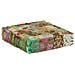 Pouf Patchwork In Cotone Fatto A Mano Quadrato 50x50x12cm Verde - Foto miniatura 7