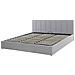 Letto Contenitore In Tessuto Grigio Chiaro 180 X 200 Cm Dreux - Foto miniatura 10